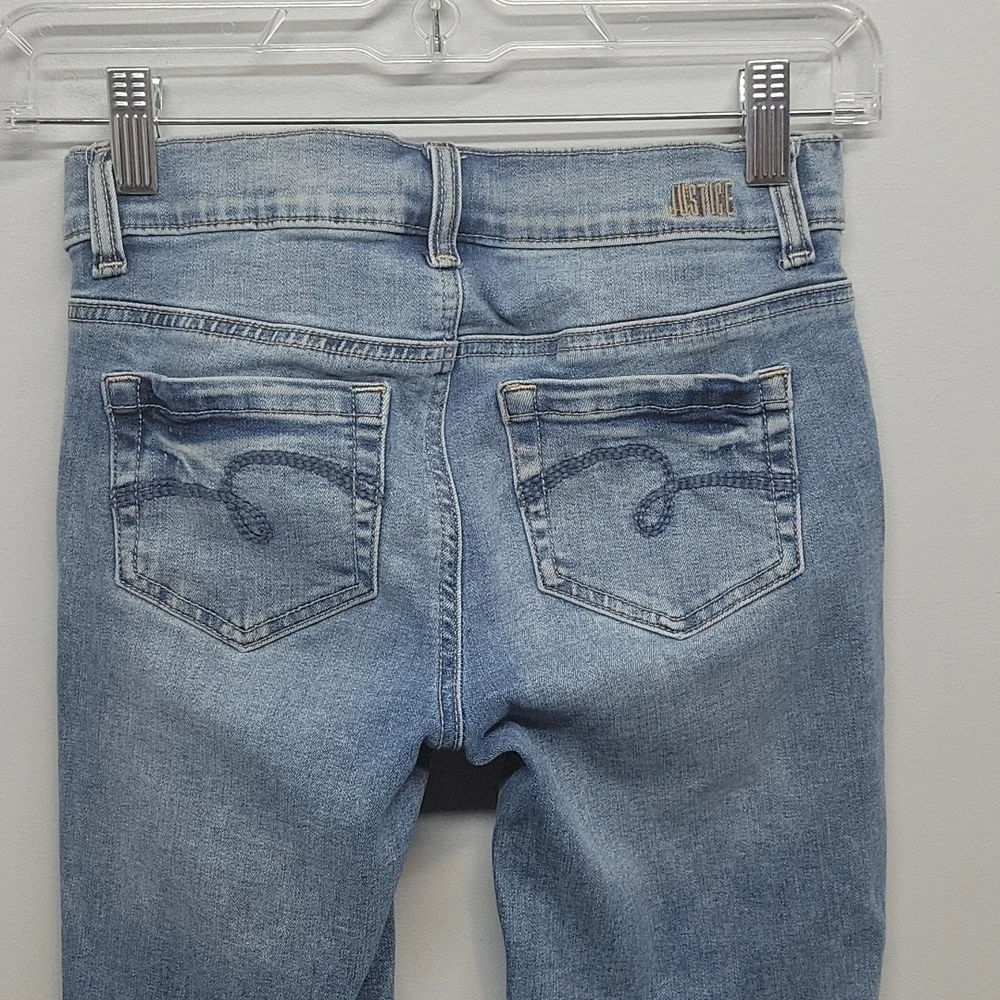 Justice 14 slim destructed distressed jegging skinny jeans